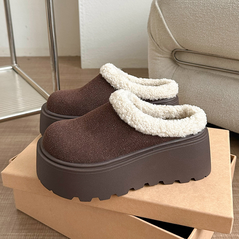 Sieviešu čības ar bieza zoles, retro stils, aizvērts pirksts (Augšējā daļa: Frosted; Pirksta forma: apaļa; Zole: Rubber; Iekšējais materiāls: Microfiber; Stils: Vintage)