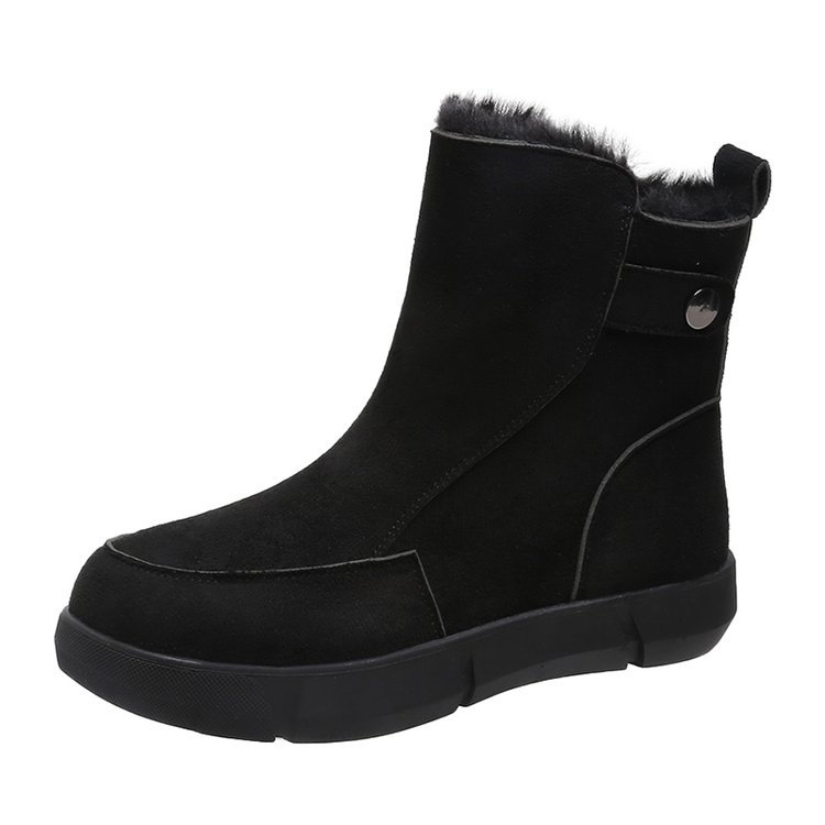 Μποτάκια χιονιού σε βρετανικό στυλ, πλευρικό φερμουάρ, PU επάνω μέρος, σόλα από καουτσούκ
