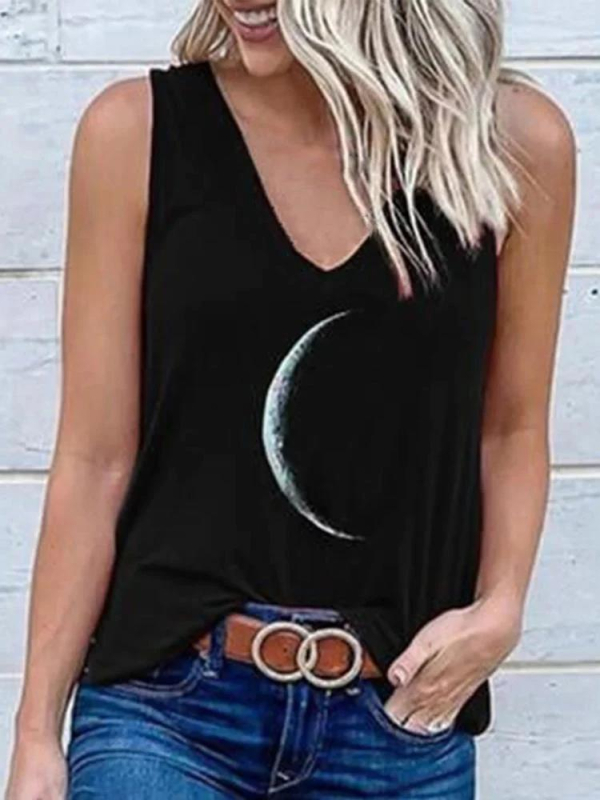 Ženski top s V-izrezom i cvjetnim printom, Slim fit, poliester 95%+, fiksne naramenice
