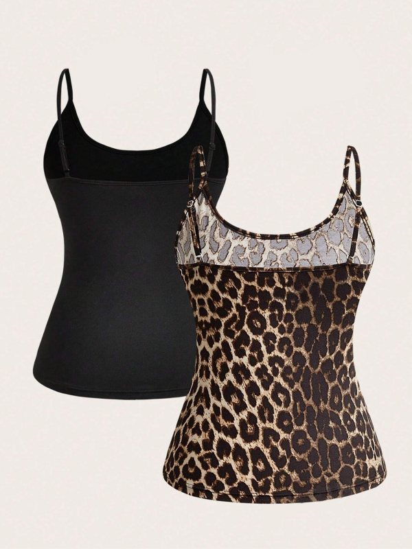 Női leopard mintás, szexi pántos top, poliészter 95%+, nyár 2024