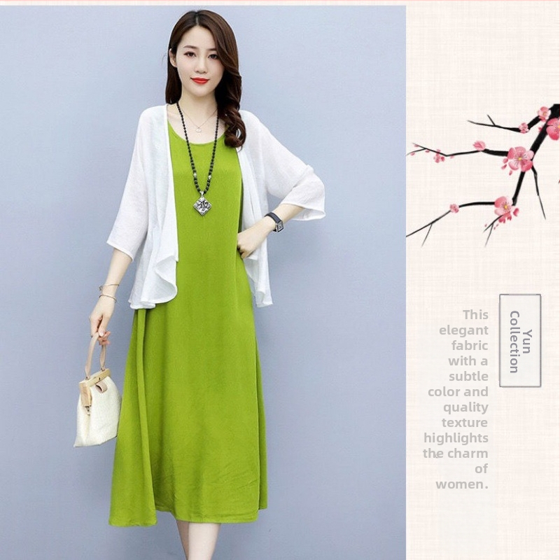 Дамски конопен външен кардиган, Slim fit, еднослойна конструкция, 3/4 ръкав, V-образно деколте