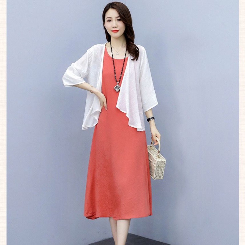 Γυναικείος εξωτερικός cardigan από κάνναβη, Slim Fit, ελαφρύ, 3/4 μανίκια, V-λαιμός