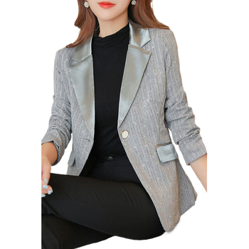 Női halternyakú blézer hosszú ujjú, egygombos elöl, poliészter 90–95%