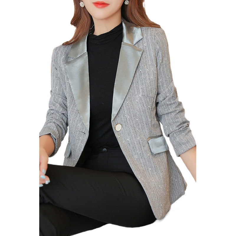 Női halternyakú blézer hosszú ujjú, egygombos elöl, poliészter 90–95%