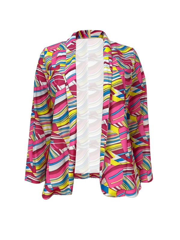 Švarkas su apykakle, ilgomis rankovėmis, poliesterio audinys, 90–95% poliesterio turinys, moterų miesto stilius