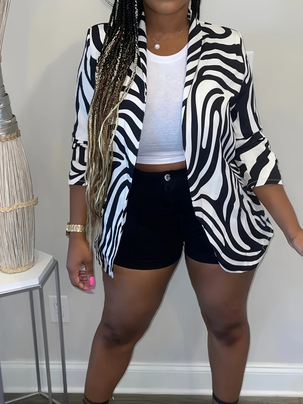 Švarkas su apykakle, ilgomis rankovėmis, poliesterio audinys, 90–95% poliesterio turinys, moterų miesto stilius