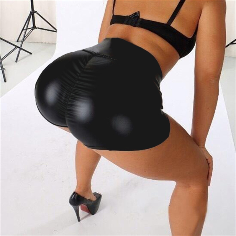 Moterų lakinės odos šortai, boxer stiliaus, Cortex audinys, 70% poliesteris, 30% spandekso