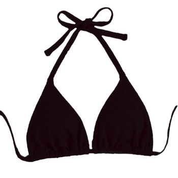 Top de bikini triunghiular pentru femei, cu bureți pentru sâni, fără spate, poliester cu uscare rapidă