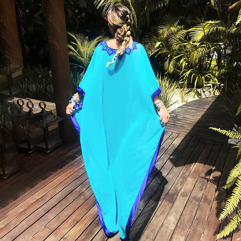 Sugarlotus/Shuhe Šifono paplūdimių palaidinė su gradientiniu raštu, 280 g, pamušalas: šifonas