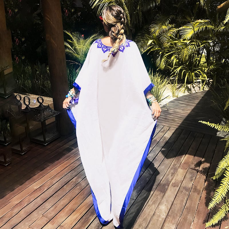 Sugarlotus/Shuhe Šifono paplūdimių palaidinė su gradientiniu raštu, 280 g, pamušalas: šifonas