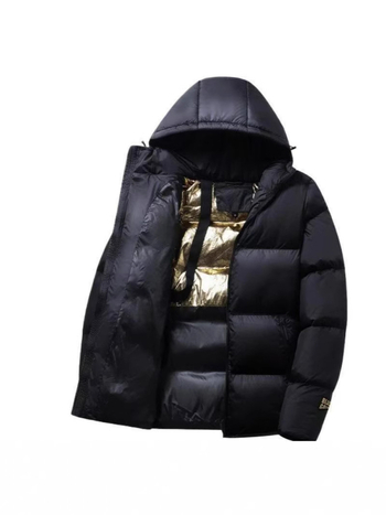 Unisex βαμβακερό μπουφάν με κουκούλα για τον χειμώνα, φερμουάρ, ύψωμένος γιακά