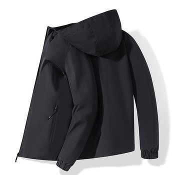 Ανδρικό μπουφάνι με κουκούλα, στενή γραμμή, κορεατικό στυλ, για άνοιξη-φθινόπωρο; ύφασμα μπαμπού, πολυεστέρας 100%.