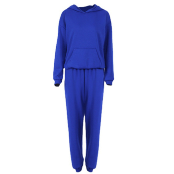 Γυναικείο σετ φούτερ με κουκούλα και παντελόνια, μονόχρωμο, πλεκτό ύφασμα, πολυεστερ-βαμβακι, μακριά μανίκια, αστικό καθημερινό στυλ, άνοιξη 2022