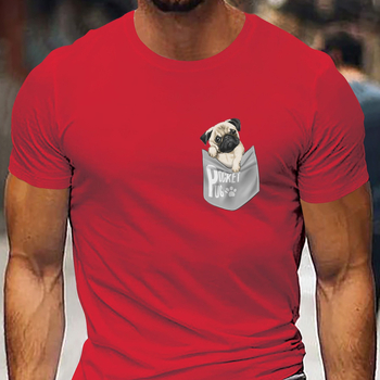 Μπλουζάκι από βαμβάκι με κοντά μανίκια, στρογγυλή λαιμόκοψη, εκτύπωση, Καλοκαίρι 2024