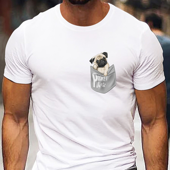 Μπλουζάκι από βαμβάκι με κοντά μανίκια, στρογγυλή λαιμόκοψη, εκτύπωση, Καλοκαίρι 2024