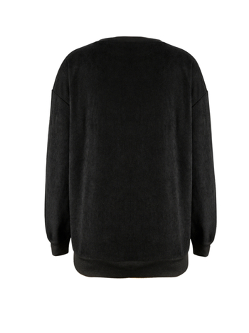 HOOKONYOU Ženski hoodie s okruglim izrezom – širok kroj, tisak