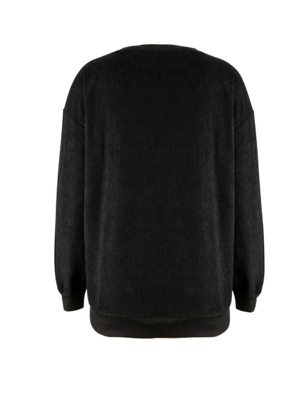 HOOKONYOU Ženski hoodie s okruglim izrezom – širok kroj, tisak