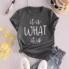 T-shirt με κοντομάνικο, στρογγυλή λαιμόκοψη, 95% πολυεστέρας, άνοιξη 2024