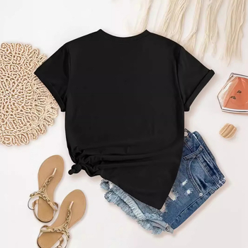 T-shirt με κοντομάνικο, στρογγυλή λαιμόκοψη, 95% πολυεστέρας, άνοιξη 2024