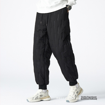 Αθλητικά παντελόνια casual με επένδυση φλίς, ανεμοπροστασία και αδιάβροχο ύφασμα, ίσια γραμμή, ύφασμα από γούνα κουνελιού