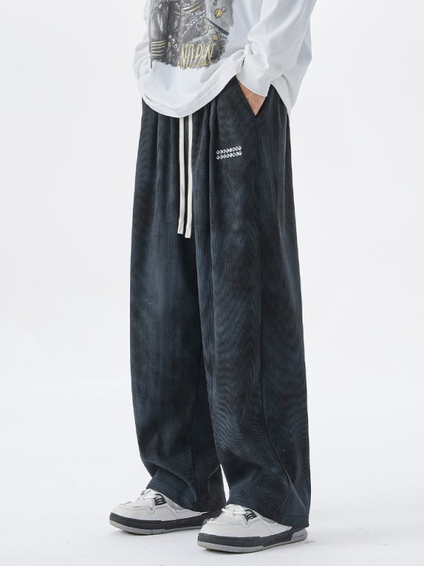 K96 Plus veličina Corduroy široke ravne hlače za muškarce, američki vintage stil, casual