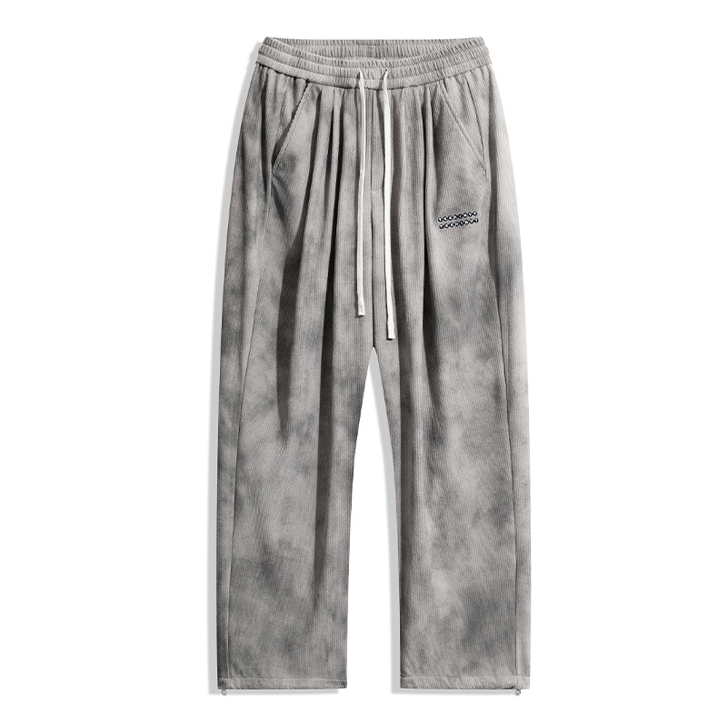 K96 Plus veličina Corduroy široke ravne hlače za muškarce, američki vintage stil, casual