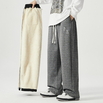 Ανδρικά χειμερινά casual παντελόνια, ευθεία γραμμή, υψηλή μέση, μικροελαστικότητα, καθημερινή χρήση