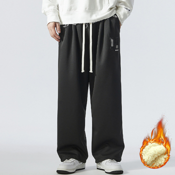 Ανδρικά χειμερινά casual παντελόνια, ευθεία γραμμή, υψηλή μέση, μικροελαστικότητα, καθημερινή χρήση