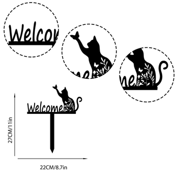 Zhongsen fém kültéri macska dísz — modern minimalista stílusú állat dekoráció