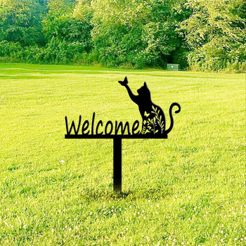 Zhongsen fém kültéri macska dísz — modern minimalista stílusú állat dekoráció