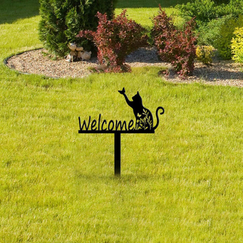 Zhongsen fém kültéri macska dísz — modern minimalista stílusú állat dekoráció