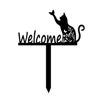 Zhongsen fém kültéri macska dísz — modern minimalista stílusú állat dekoráció