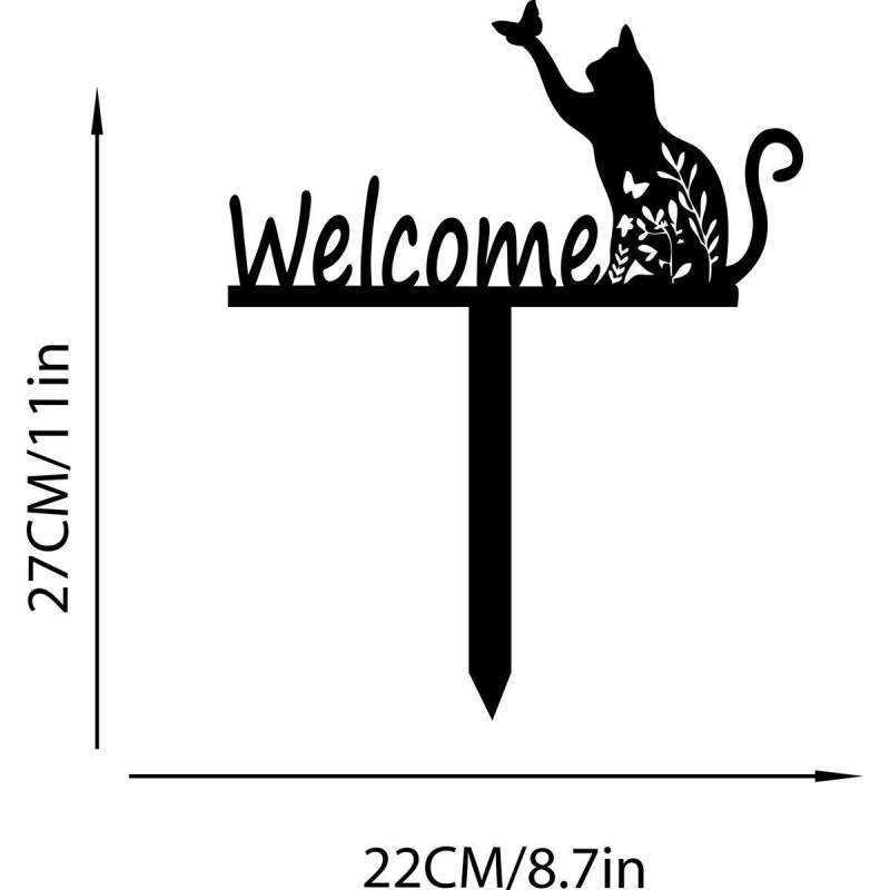 Zhongsen fém kültéri macska dísz — modern minimalista stílusú állat dekoráció
