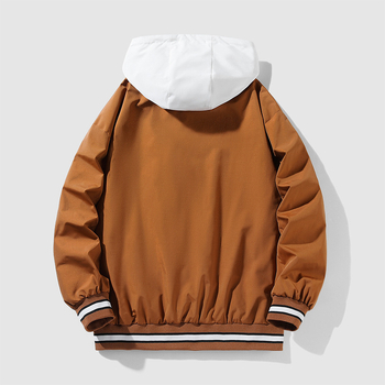 Мъжко качулково яке, Slim-Fit за есен, полиестер-ликра смес, дълъг ръкав