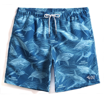 Ανδρικά παραθαλάσσια σορτς - γρήγορο στέγνωμα, άνετη γραμμή, μείγμα πολυεστέρα, ψηφιακή εκτύπωση σχεδίου, Καλοκαίρι 2023