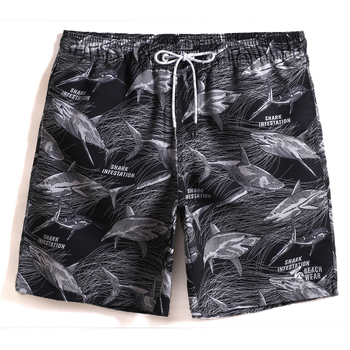 Ανδρικά παραθαλάσσια σορτς - γρήγορο στέγνωμα, άνετη γραμμή, μείγμα πολυεστέρα, ψηφιακή εκτύπωση σχεδίου, Καλοκαίρι 2023
