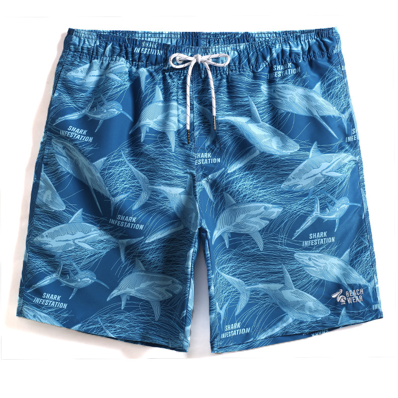 Ανδρικά παραθαλάσσια σορτς - γρήγορο στέγνωμα, άνετη γραμμή, μείγμα πολυεστέρα, ψηφιακή εκτύπωση σχεδίου, Καλοκαίρι 2023
