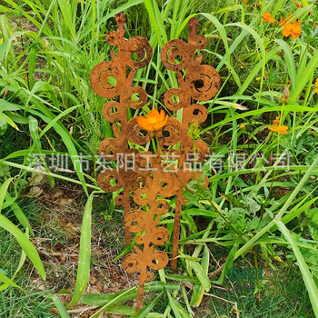 Външна железна скулптура за земна стойка в градината, пасторален стил