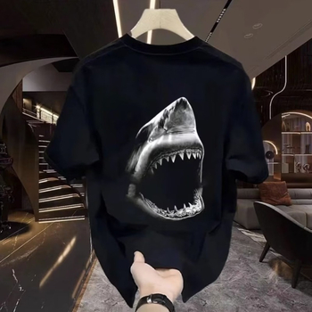 Μπλουζάκι βαμβακερό με κοντομάνικο, στρογγυλή λαιμόκοψη, εκτύπωση καρτούν, 96%+ βαμβάκι, κανονικό πάχος