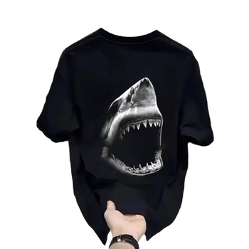 Μπλουζάκι βαμβακερό με κοντομάνικο, στρογγυλή λαιμόκοψη, εκτύπωση καρτούν, 96%+ βαμβάκι, κανονικό πάχος