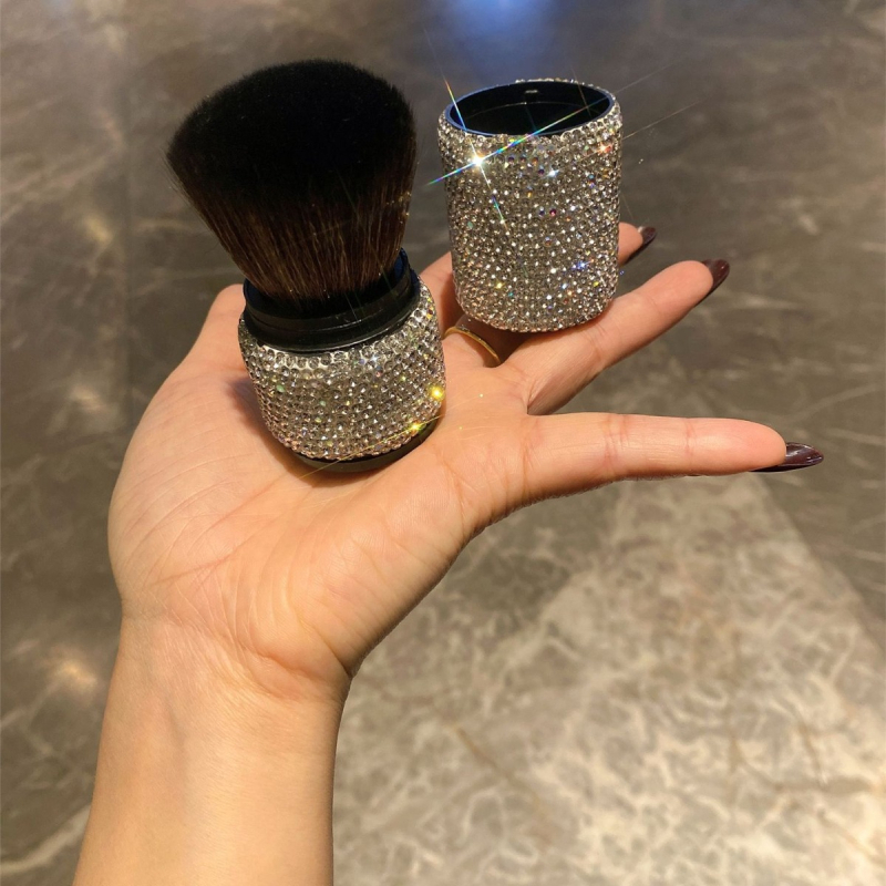 Τηλεσκοπικό φορητό πινέλο για highlight με καπάκι, νάιλον τρίχες, πλαστική λαβή