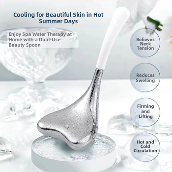 Nerūsējošā tērauda sejas masāžas led-kugelīte un ledus lāpstiņa – skaistumam, manuāla darbība, masāžas stils, piemērots mājas un skaistumkopšanas salonu lietošanai