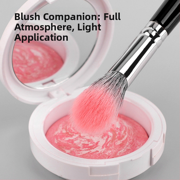 Πινέλο μακιγιάζ για ρουζ και κονσίλερ, γωνιακή κεφαλή, τρίχες από φυσική ζωική τρίχα, ξύλινη λαβή, 1 τεμάχιο