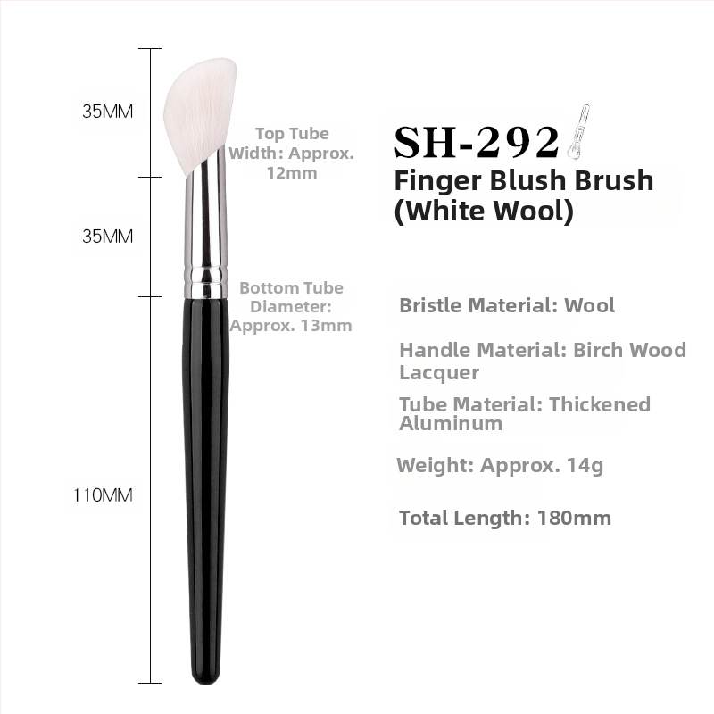 Πινέλο μακιγιάζ για ρουζ και κονσίλερ, γωνιακή κεφαλή, τρίχες από φυσική ζωική τρίχα, ξύλινη λαβή, 1 τεμάχιο