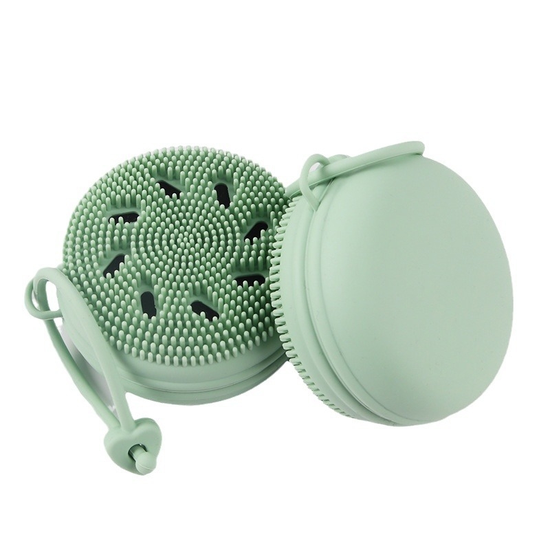 Apskritos formos silikoninis veido plovimo šepetėlis su kabliu, nešiojamas, porų valymui