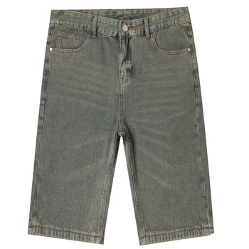 Мъжки дънкови къси панталони — леки, нисък талия, прав силует, цип, пролетен стил