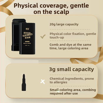 Еднократен стиков за боядисване на коса – бързо покрива сиви коси, с гребен за едновременно боядисване, безопасен за косата