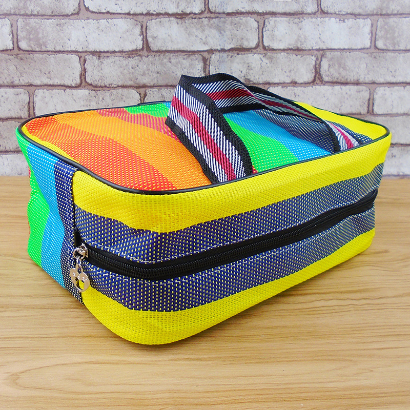 Auduma režģveida kosmētikas soma, salokāma, pārnēsājama vannas grozs ceļojumiem un mājai (režģveida audums, kosmētikas uzglabāšana)