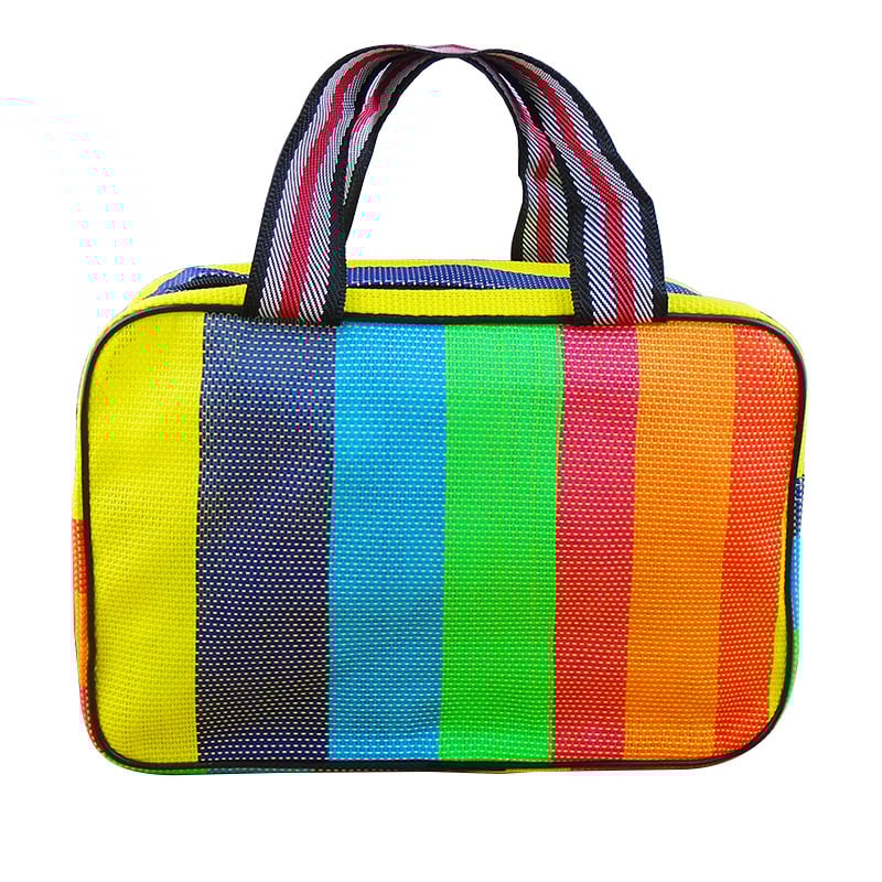 Auduma režģveida kosmētikas soma, salokāma, pārnēsājama vannas grozs ceļojumiem un mājai (režģveida audums, kosmētikas uzglabāšana)