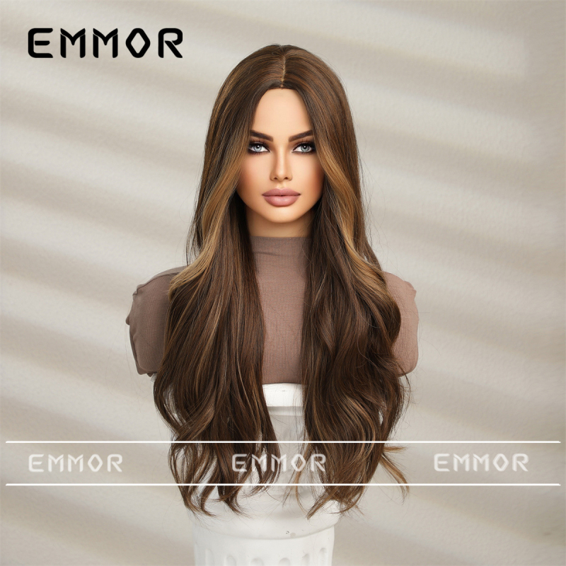 Sieviešu parūka - garas cirtas, ausīm krītoši akcenti, vidējā daļa, augstas temperatūras šķiedra, modelis lc1036